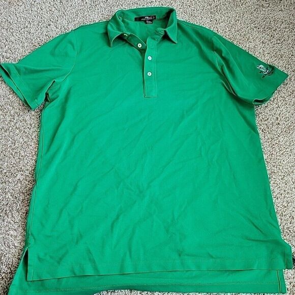 RLX Ralph Lauren Polo Shirt Mens Large Green Short Sleeve Golf Logo - Picture 8 of 8